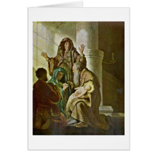 Hannah And Simeon At Temple By Rembrandt Van Rijn