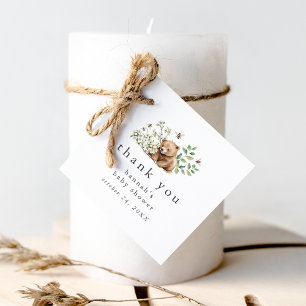 HANNAH Bear Bee Woodland Baby Shower Thank You Favour Tags