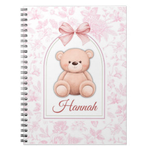 Hannah   Custom Pink Teddy Bear Nursery Design  Notebook