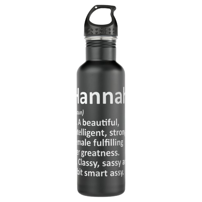 HANNAH Definition Personalised Name Funny Christma 710 Ml Water Bottle (Front)