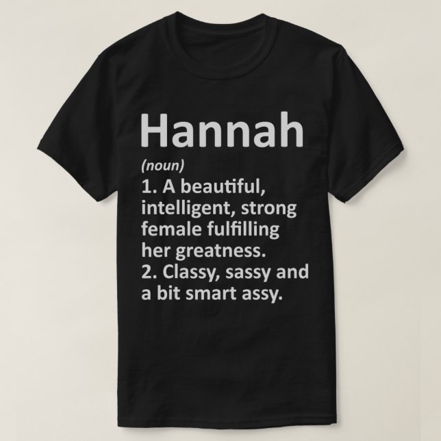 HANNAH Definition Personalised Name Funny Christma T-Shirt (Design Front)