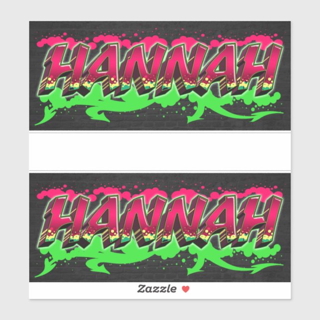 Hannah First Name Graffiti Sticker (Sheet)