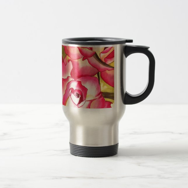 Hannah Gordon pink Rose watercolor art Travel Mug (Right)