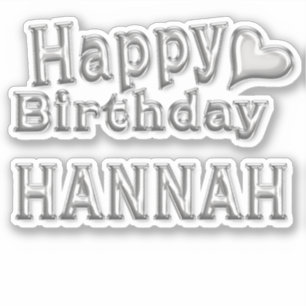 Hannah Happy Birthday silver Sticker