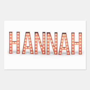 Hannah Marquee Lights Rectangular Sticker