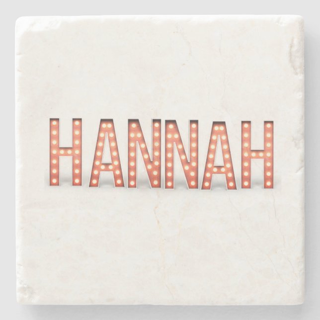 Hannah Marquee Lights Stone Coaster (Front)