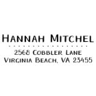 Hannah Mitchell Return Address Stamp