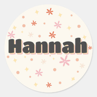 Hannah name cute design classic round sticker