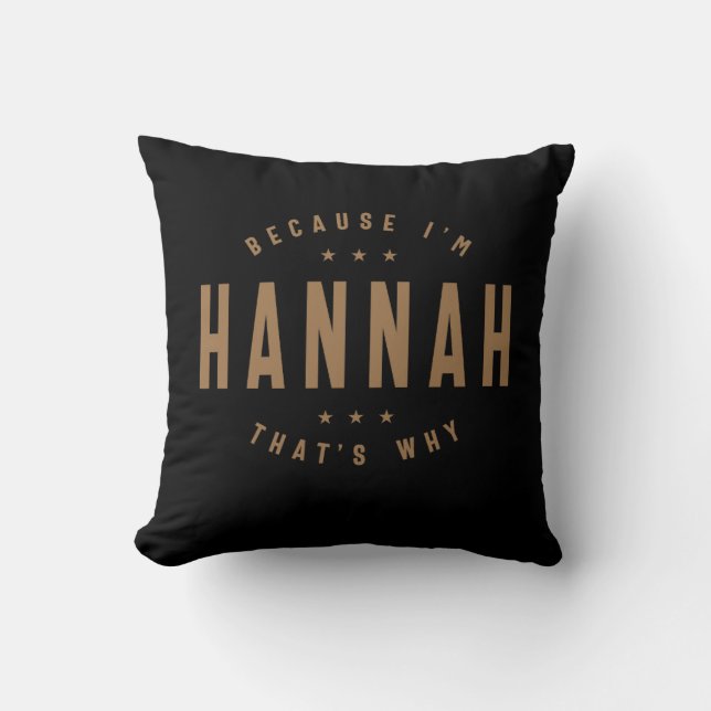 Hannah Name Personalised Birthday Name Hannah  Cushion (Front)