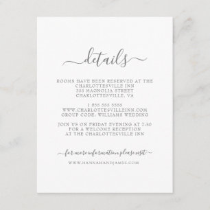 Hannah Simple Calligraphy Guest Details Wedding Enclosure Card