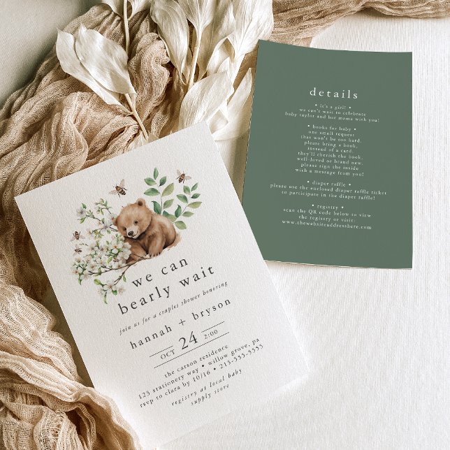 HANNAH We Can Bearly Wait Woodland Couples Shower Invitation (HANNAH We Can Bearly Wait Woodland Couples Shower Invitation)