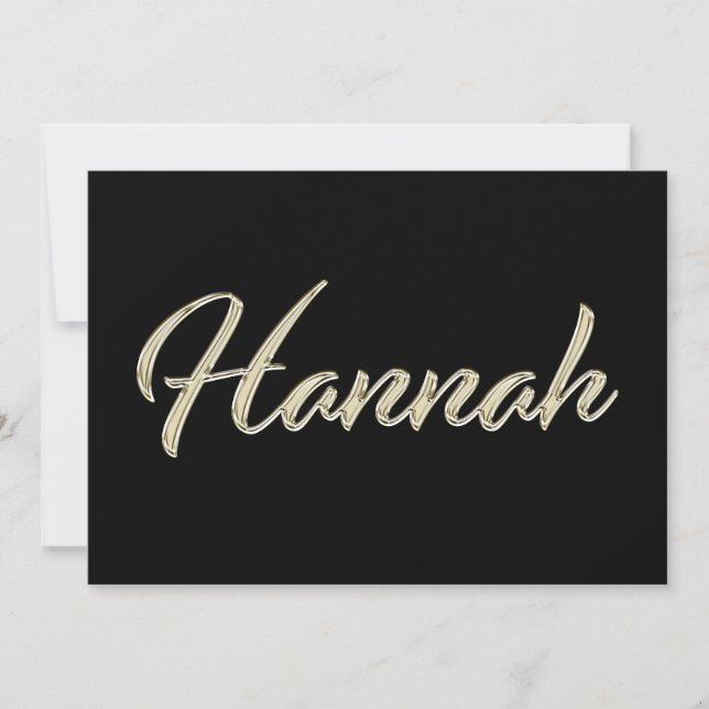 Hannah white Handwriting Card (Front)