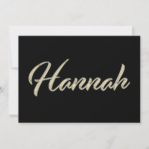 Hannah white Handwriting Card