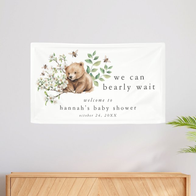 HANNAH Woodland We Can Bearly Wait Baby Shower Banner (HANNAH Woodland We Can Bearly Wait Baby Shower Banner)