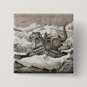 Hannibal (247-c.183 BC) and his war elephants cros 15 Cm Square Badge