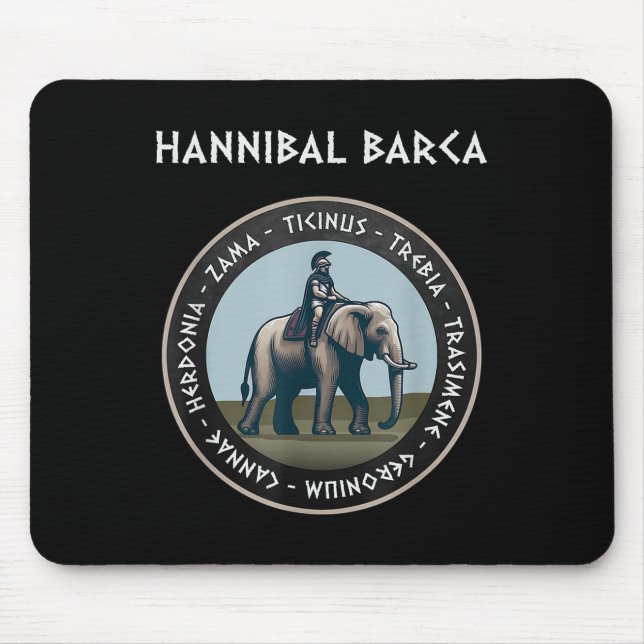 Hannibal Barca 2nd Punic War Battles Carthage  Mouse Pad (Front)