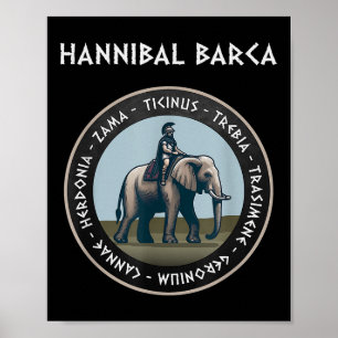 Hannibal Barca 2nd Punic War Battles Carthage Poster