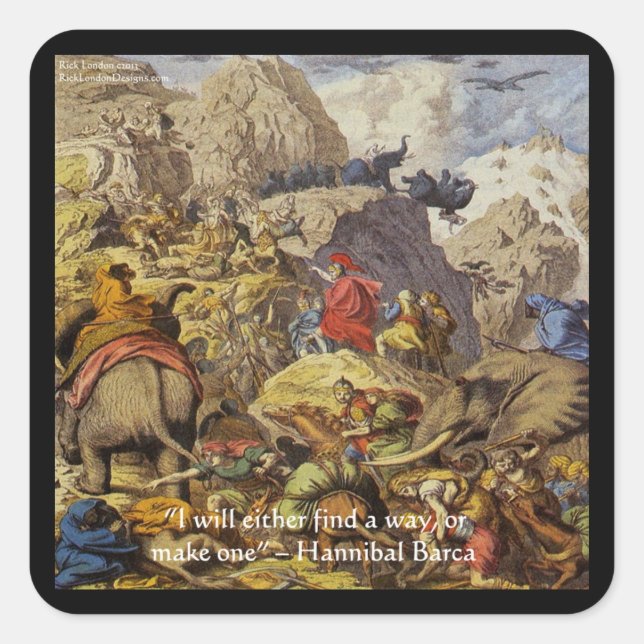 Hannibal Barca & Army & Quote Gifts & Cards Square Sticker (Front)