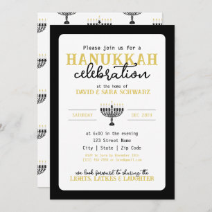 HANNUKAH Celebration Party Menorah  Invitation