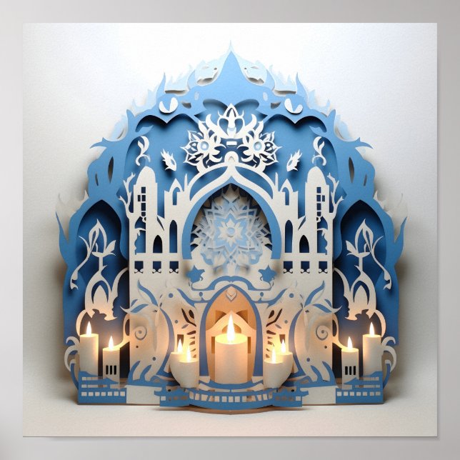 Hannukah Holiday paper cutout  Poster (Front)