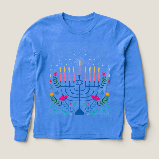 Hannukah Menorah T-Shirt (Design Front)