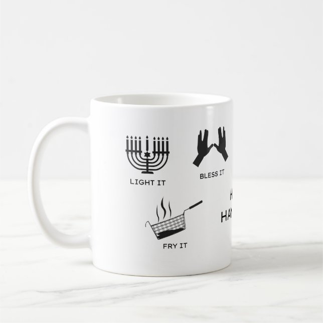 Hannukah Mug - Bless it, Light it, Do it (Left)