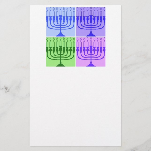 Hannukka Menorah Stationery (Front)