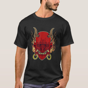 Hannya Traditional Japanese Demon Oni Mask Red T-Shirt