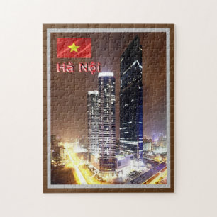 Hanoi - Landmark Tower By Nigh - Vietnam - Jigsaw Puzzle