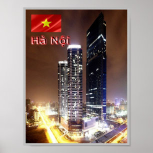Hanoi - Landmark Tower By Nigh - Vietnam - Poster