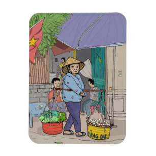 Hanoi Street Hawker Vietnam Magnet