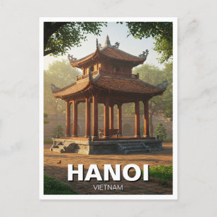 Hanoi Temple of Literature Vietnam Travel Postcard