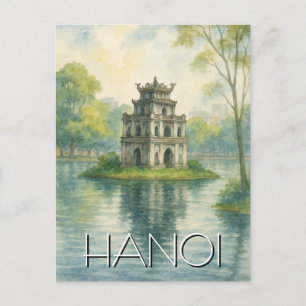 Hanoi Turtle Tower Vietnam Travel Postcard