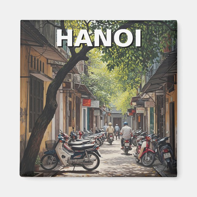 Hanoi Vietnam Alley Travel Magnet (Front)