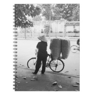 Hanoi Vietnam, Bicyle Delivery Woman (NR) Spiral Notebook