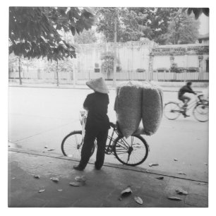 Hanoi Vietnam, Bicyle Delivery Woman (NR) Tile