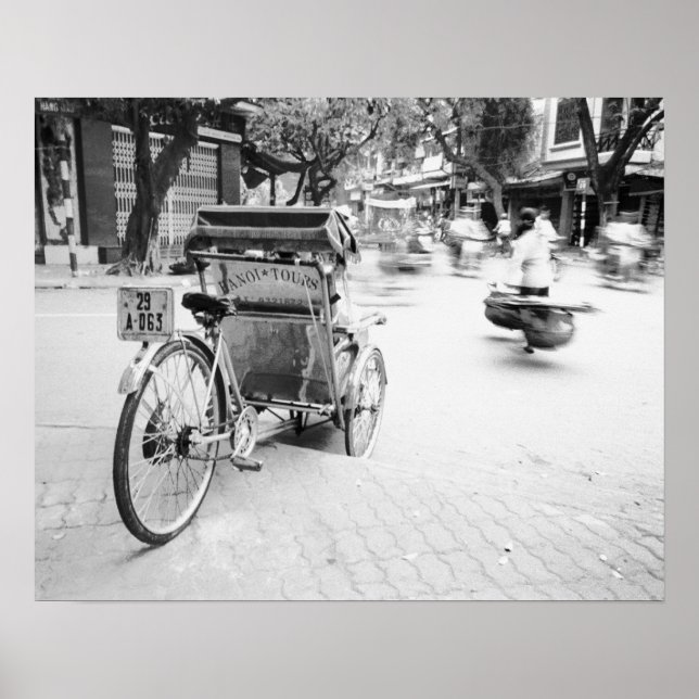 Hanoi Vietnam, Cyclo in Old Hanoi Poster (Front)