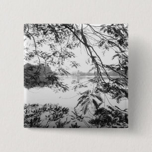Hanoi Vietnam, Hoan Kiem Lake View 15 Cm Square Badge