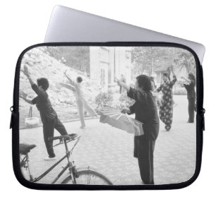 Hanoi Vietnam, Morning Excercises by Hoan Kiem Laptop Sleeve