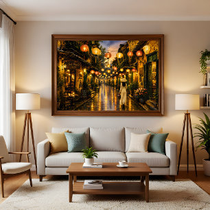 Hanoi Vietnam Old Quarter Watercolor Wall Art
