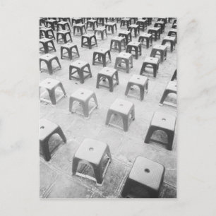Hanoi Vietnam, Plastic Stools at the Temple of Postcard