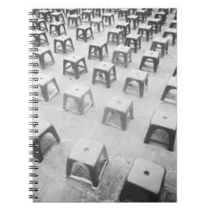Hanoi Vietnam, Plastic Stools at the Temple of Spiral Notebook