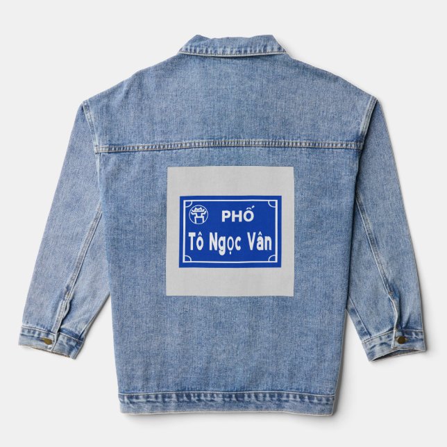 Hanoi Vietnam Street Names  Denim Jacket (Back)