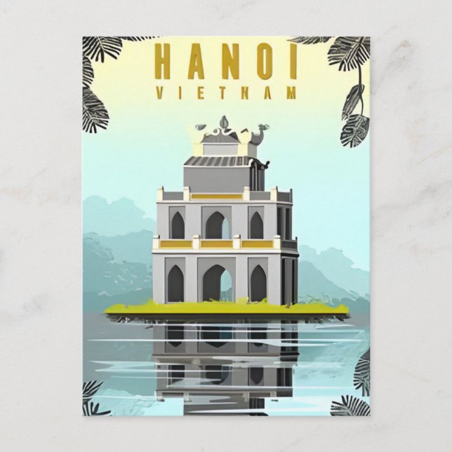 Hanoi, Vietnam Vintage travel retro tourism  Postcard (Front)