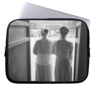 Hanoi Vietnam, Women in Traditional Dress Temple Laptop Sleeve