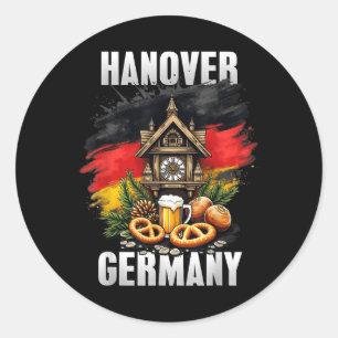 Hanover Germany Souvenir German Flag Travel  Classic Round Sticker