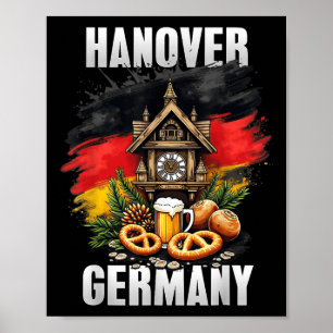 Hanover Germany Souvenir German Flag Travel  Poster