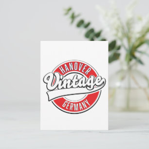 Hanover Germany vintage style logo. Postcard