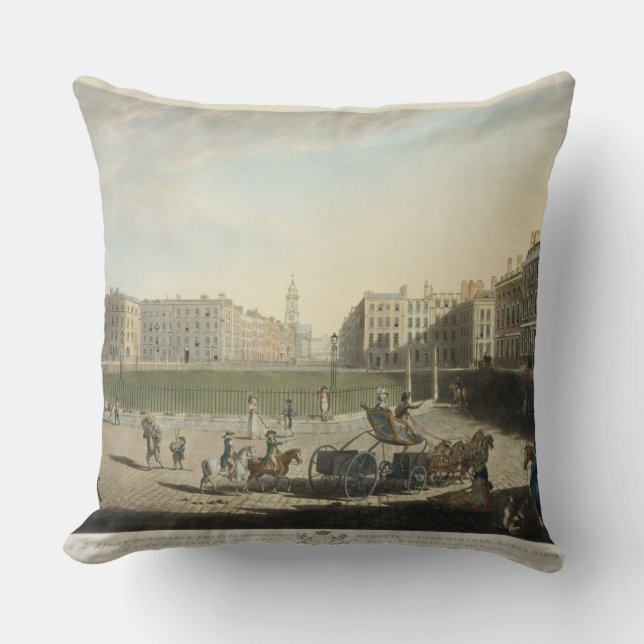 Hanover Square, engraved by Robert Pollard (1755-1 Cushion (Front)