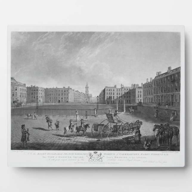 Hanover Square, from a set of four views of London Plaque (Front)